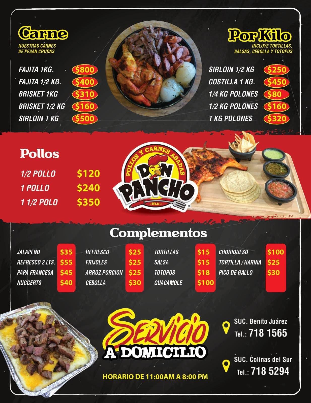 Fotografía y menú oficial de carnes asadas